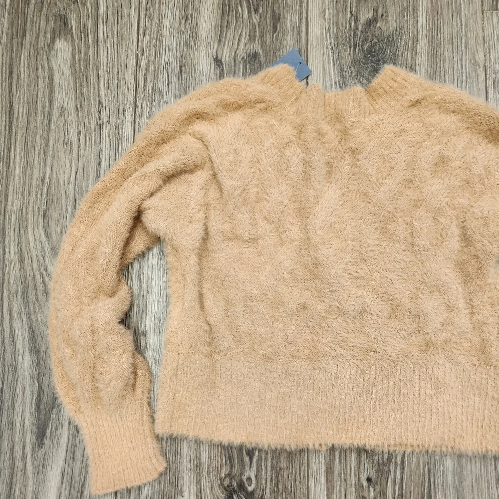 NWT Abercrombie Kids Soft Fuzzy Cardigan Tan Beige Size 7/8